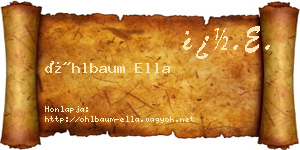 Öhlbaum Ella névjegykártya